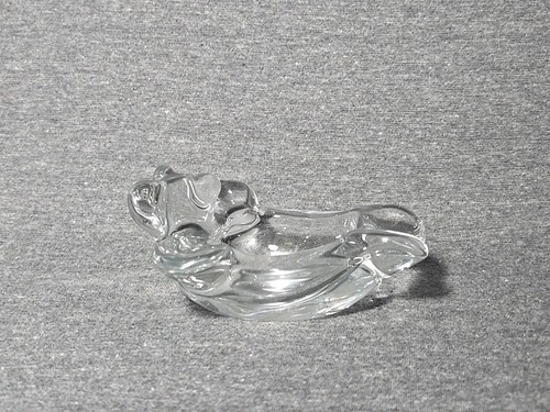Teddy Bear Glass Trinket Bowl Heavy 5" Clear Tabletop Paper Weight Desk - Picture 4 of 16