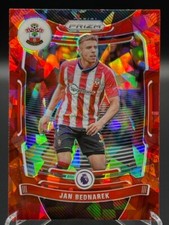 Jan Bednarek 2021-22 Panini Prizm! EPL! Red Cracked Ice Prizm!  #107 SOUTHHAMP!!