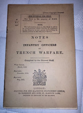 Notes for Infantry Officers on Trench Warfare - Original British Edition 1917