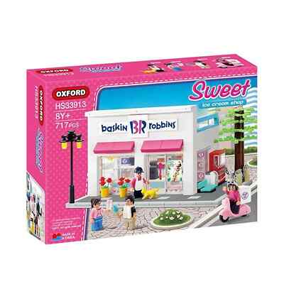 Oxford HS33913 Sweet Ice Cream Shop Baskin Robbins 717Pcs Brick Building Figures