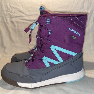 Merrell Snow Crush Waterproof Insulated Purple Blue Boot Youth Girls Size 6M