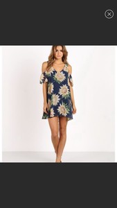 sunflower cold shoulder dress