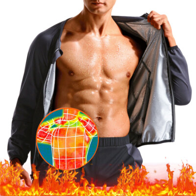 Heavy Sauna Sweat Suit Exercise Gym Men Shaper Suit Fitness Weight Loss  Zipper