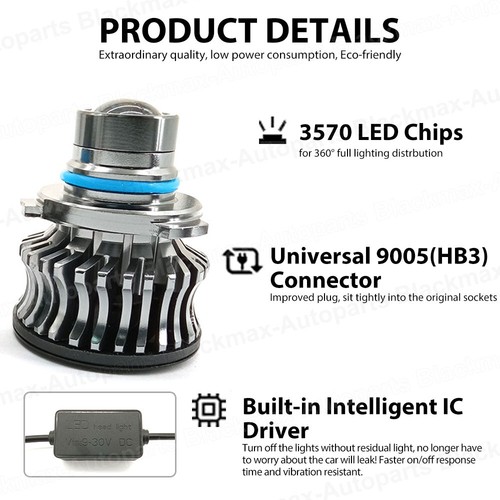 HB3/4 9005 9006 H7 H8 H9 H11 LED Faro Lente Láser Foliante Alcance Brillante - Imagen 7 de 37
