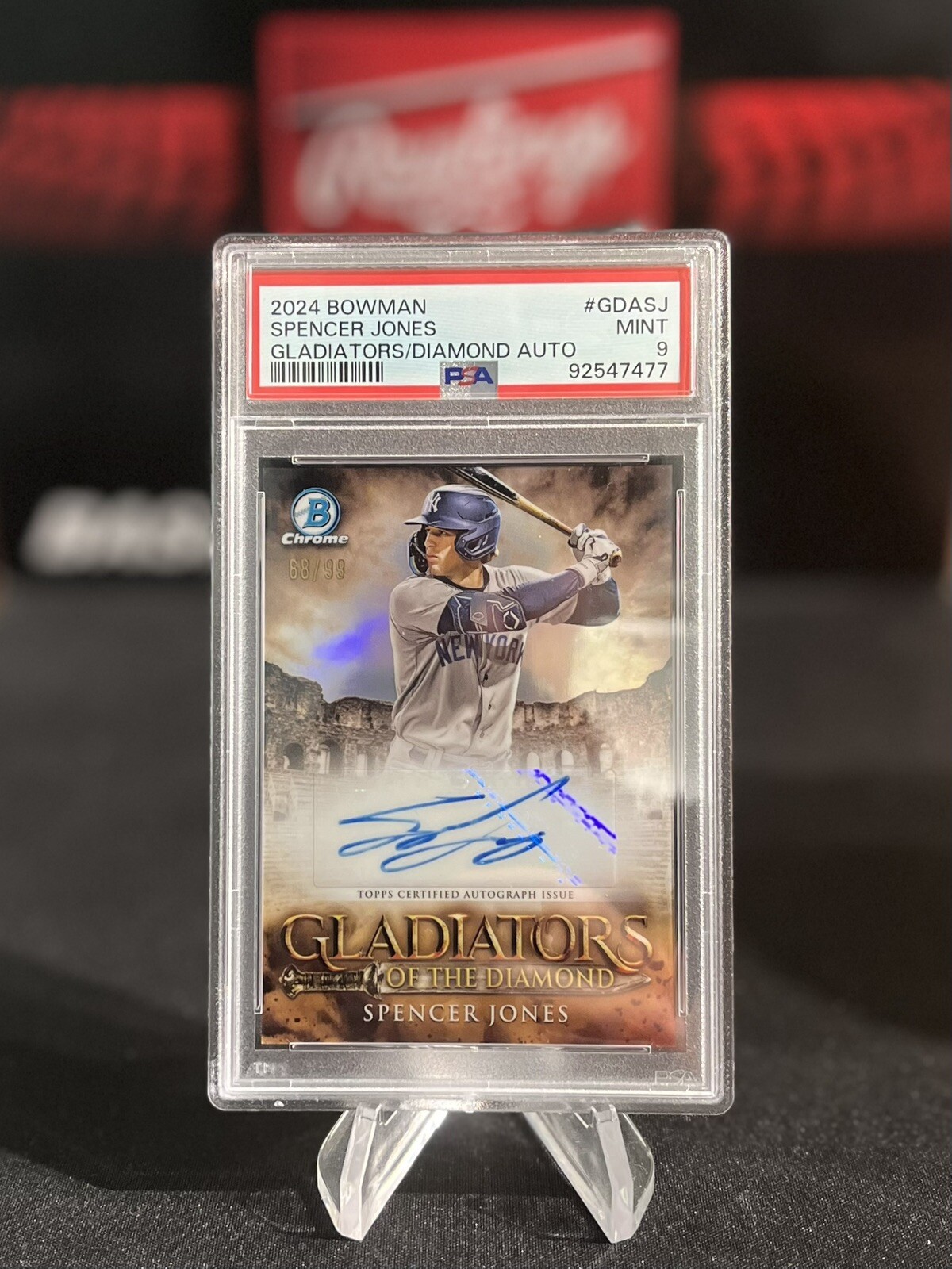 2024 Bowman Spencer Jones Gladiators Of The Diamond Auto /99 PSA 9 #GDA-SJ