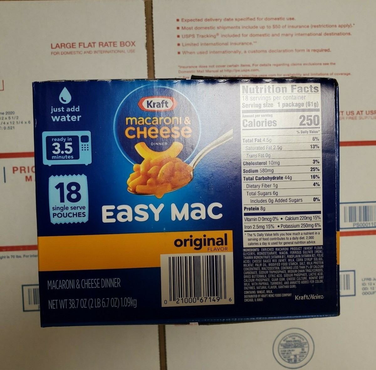 Kraft Easy Mac Microwavable Macaroni Cheese Pouches Original