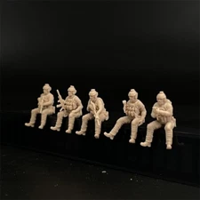 1/72 Scale Model Modern War US Army Special Squad 5 Sit Pose Soldier Figures Unp