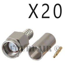 20 Pack - SMA Male Plug Crimp-On RF WiFi Antenna Connector RG58 LMR-195 Cable