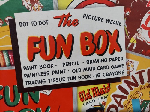 Vintage 1960er Whitman Fun Box Spielzeug - gebraucht - 6 Aktivitätsbücher 1 Puzzle, 15 Buntstifte - Bild 15 von 24