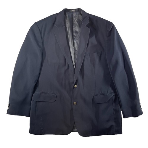LL Bean Traveler Blazer Mens 41R Navy Blue 2 Button Single Vent