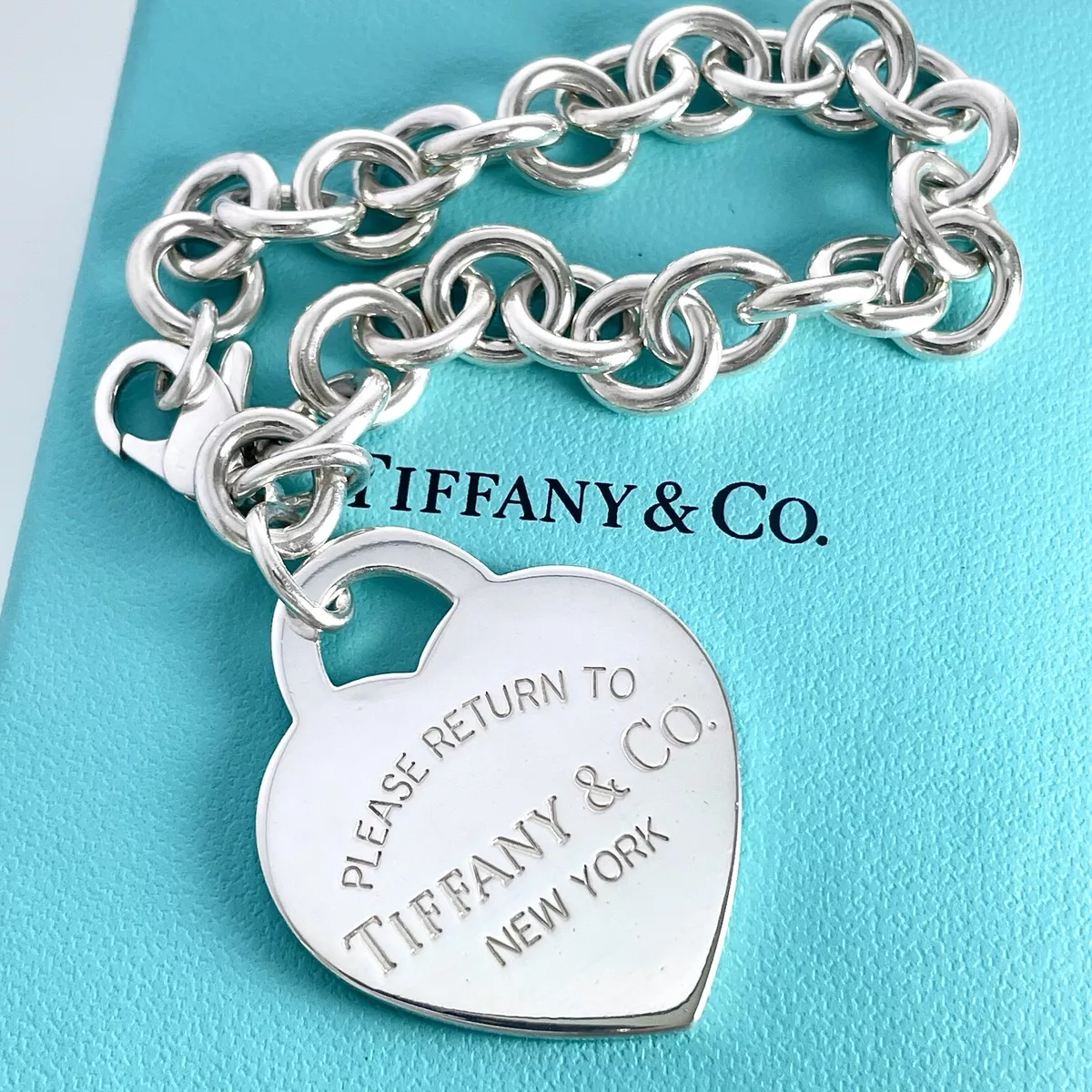 Tiffany & Co.Return to Tiffany Large Heart Charm Tag Bracelet Sterling  Silver925