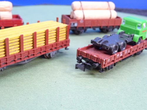 Minitrix / Fleischmann Niederbordwagen beladen 4 Stück Gebraucht 1:160 NB112 - Bild 5 von 5