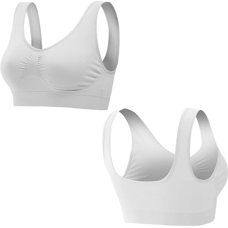 Sujetadores deportivos sin costuras sin cables soporte ligero tanque deportes yoga sujetador para dormir paquete de 3 EE. UU. Foto 4 de 4