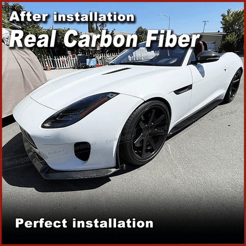 For Jaguar F-Type Base 2-Door 2017-20 REAL CARBON Front Bumper Lip Spoiler Chin  - Picture 3 of 12