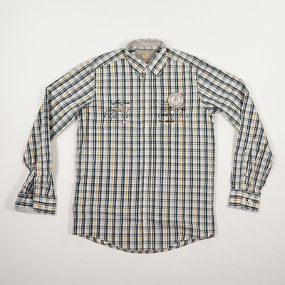 CASA MODA Herren Hemd Gr. 39/40 mehrfarbig kariert Freizeithemd Langarm Kentkrag