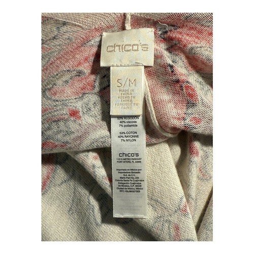 Chico's Paisley Print Open Front Kimono Duster Cardigan S/M - Picture 4 of 6