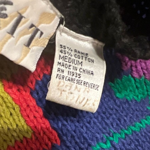 Suéteres Mixit años 90 negros cuello redondo con coloridos diseños artísticos talla M - Imagen 5 de 11
