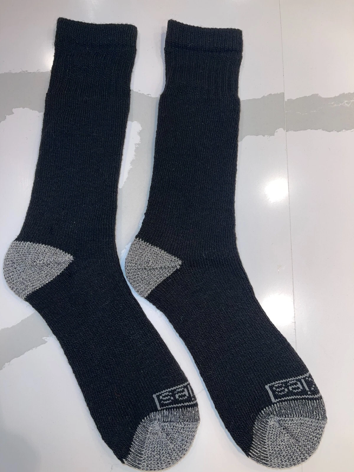 2 PAIR DICKIES STEEL TOE CREW THERMAL MENS WOOL BLEND SOCKS BLACK SIZE 6-12