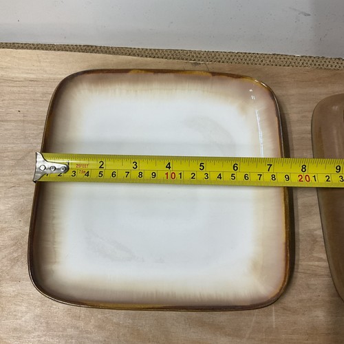 SANGO - VISIONS COCOA -Set Of 2- 7 5/8" SQUARE SALAD PLATES # 4992 - EUC - Picture 6 of 6
