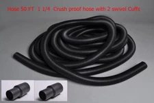 Fit All Vacuum 1 1/2 X 50' Black Crushproof Hose w swivel cuffs