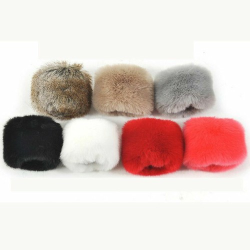 Chic Winter Warm Women Faux Fur Fluffy Elastic Wrist Cuffs Arm Warmer Plush - Bild 11 von 28