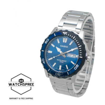 Casio Men's Analog Sporty Stainless Steel Band Watch MTD125D-2A1 MTD-125D-2A1