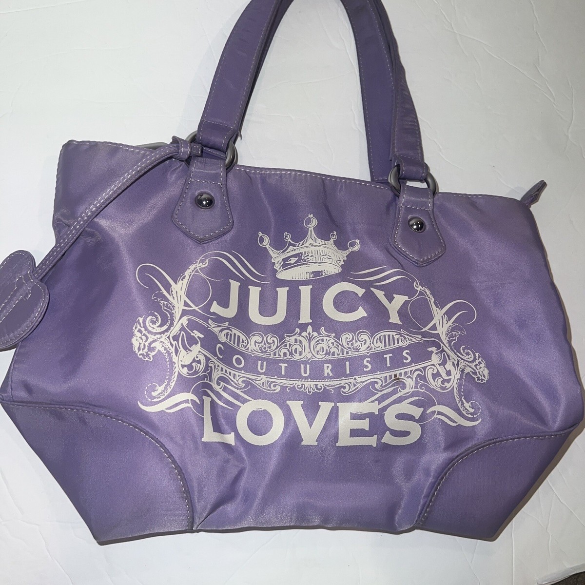 Juicy Couture パープル トートバッグ NEW, JUICY COUTURE DUSTY VIOLET/PURPLE VELOUR Crossbody