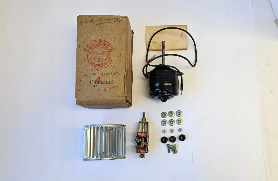 1946-1948 Dodge Deluxe Custom Desoto S11 pacote de motor ventilador aquecedor 1239418 novo na caixa - Imagem 3 de 4