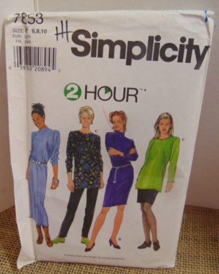 Simplicity Misses Knit Dress/Tunic/Skirt/Pants EASY Pattern 7853 sz 6, 8, 10