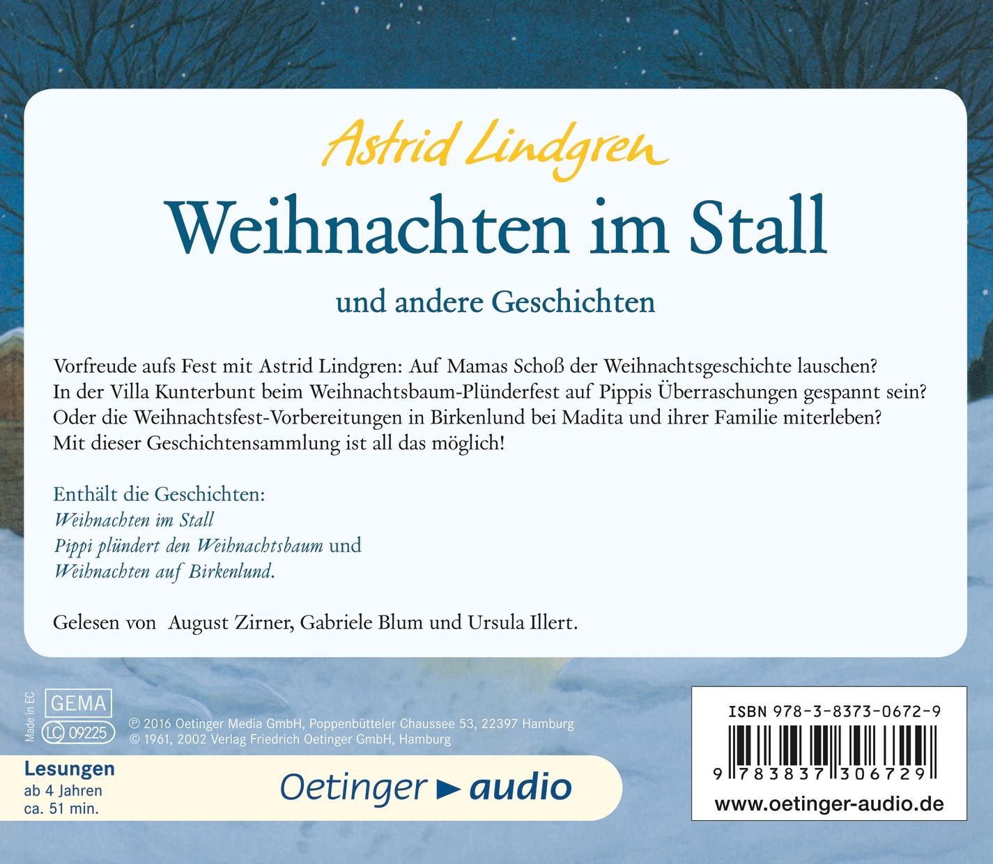Thumbnail - Weihnachten Stall Und Andere Geschichten (cd), Astrid Lindgren