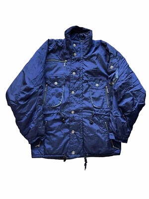 Vintage OSSI Skiwear  Men s  Blue Jacket Coat Size L 100% Nylon Pockets Lined