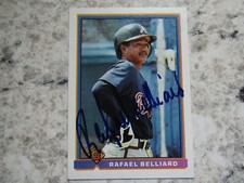 Braves Rafael Belliard Signed Autographed 1991 Bowman Nr.Mint