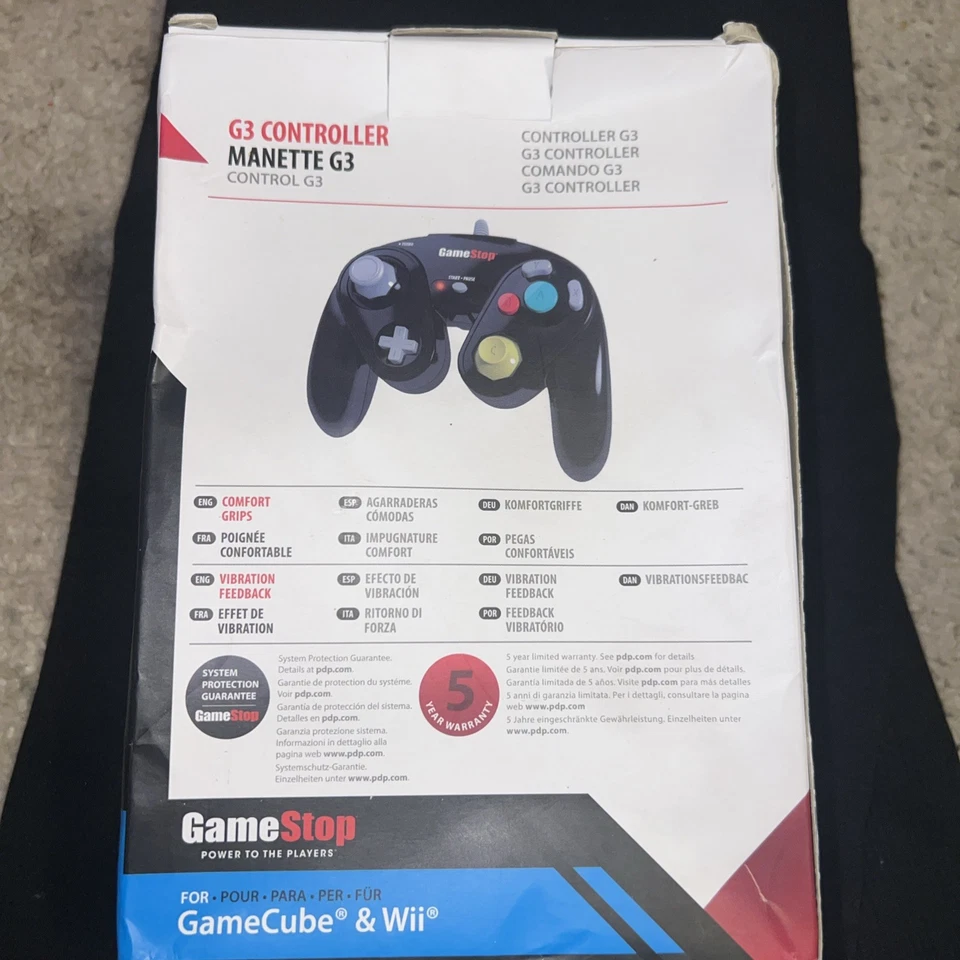 Gamestop Nintendo GameCube Wii Wired Controller Manette G3 - Image 2 of 2