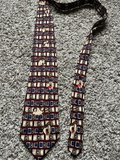 Looney Tunes Silk Tie Taz Tasmanian Devil Vintage 90s 100 Silk Made in Korea