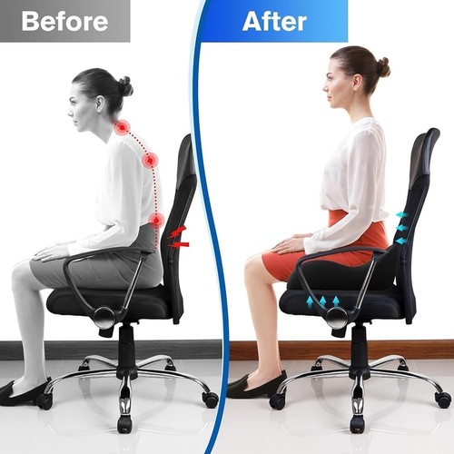 Cojín de asiento de espuma viscoelástica alivio del dolor de espalda silla de oficina soporte para ciática nuevo - Imagen 7 de 7