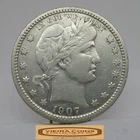 1907 Barber Silver Quarter, Full Liberty - #C57362NQ
