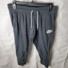 Nike Pants Women's S Heather Black Vintage Gym Capri Joggers Active 909661