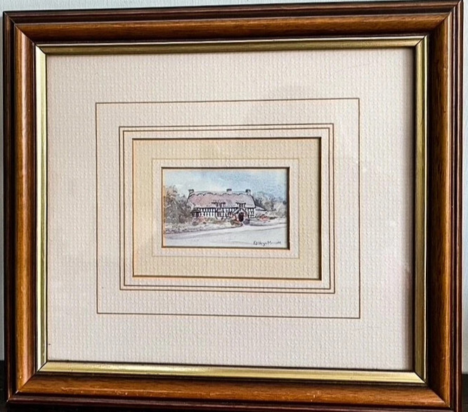 Framed Print English Cottages Thatch Manuscript 618 Series Kathryn Morcom