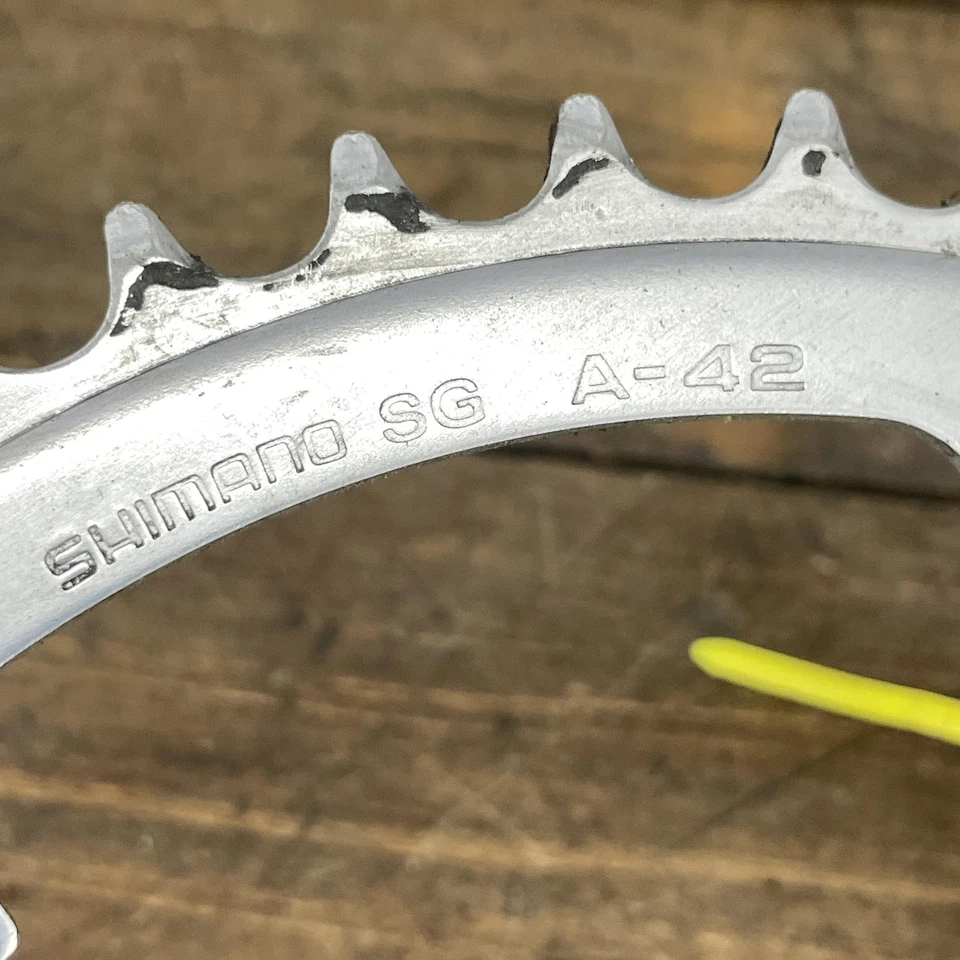 Juego de platos dobles vintage Shimano SG 53/42T 130 BCD bicicleta de carretera 53t Foto 4 de 4