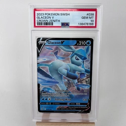 2024 Pokemon SWSH Glaceon V 038/159 Crown Zenith HOLO PSA 10 GEM MT