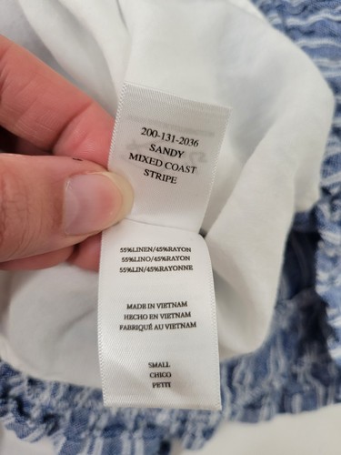 Rails Eco Laguna Sandy Mixed Blue White Striped Ruffle Cotton Dress Size Small - Picture 5 of 6