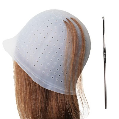 Gorro de silicona preperforado con agujeros para tinte de cabello. Reutilizable.