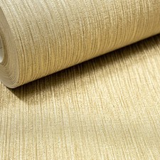 Gold Shimmer Vinyl Wallpaper Metallic Plain Fashion For Walls Erismann 10376-30