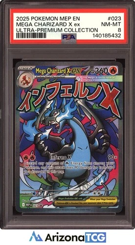 Pokemon 2025 Mega Charizard X ex 023 Ultra-Premium Collection PSA 8