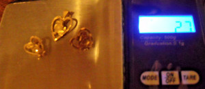 14K  GOLD earrings & Pendant UF Gators 2.7 grams EXCELLENT condition