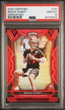 2022 PANINI CERTIFIED MIRROR RED #181 BROCK PURDY ROOKIE RC 83/99 PSA 10