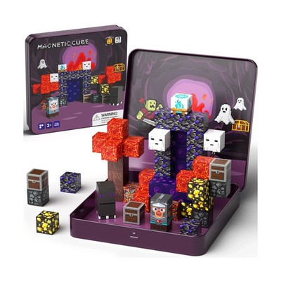 Halloween Magnetic Blocks, Magnetic Cubes Game with Iron Box 49 PCS... Fast Ship