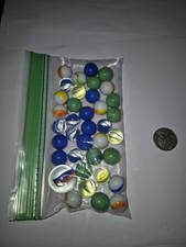 Lot of Machine Made Glass Toy Marbles Assorted Mixed Colors Styles DRS1