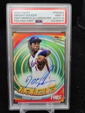 2025 Topps Finest Moments Dwight Doc Gooden Green Auto #d 58/75 Mint PSA 9 10 