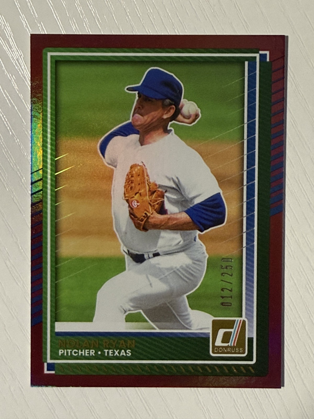 Nolan Ryan 2025 Panini Donruss Red #44 012/250 Texas Rangers